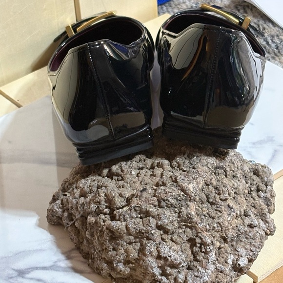 Franco Sarto Black Flats with Gold Buckle - Picture 7 of 10